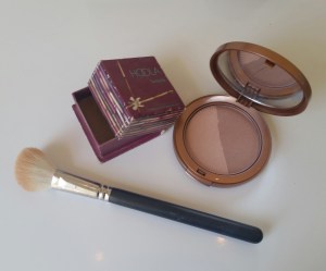 Benefit Hula Bronzer, and Art Deco bronzer, with MAC  powder brush